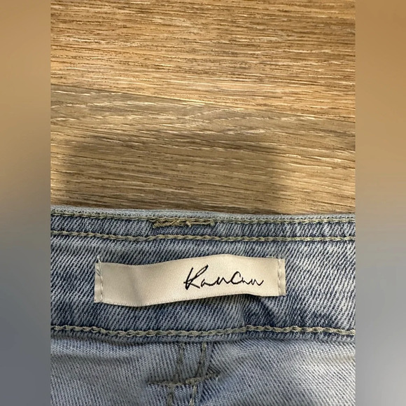 Kancan Jeans Winston High-Rise Cargo Slim Straight Size 7/27 Light Wash Denim - Picture 5 of 13